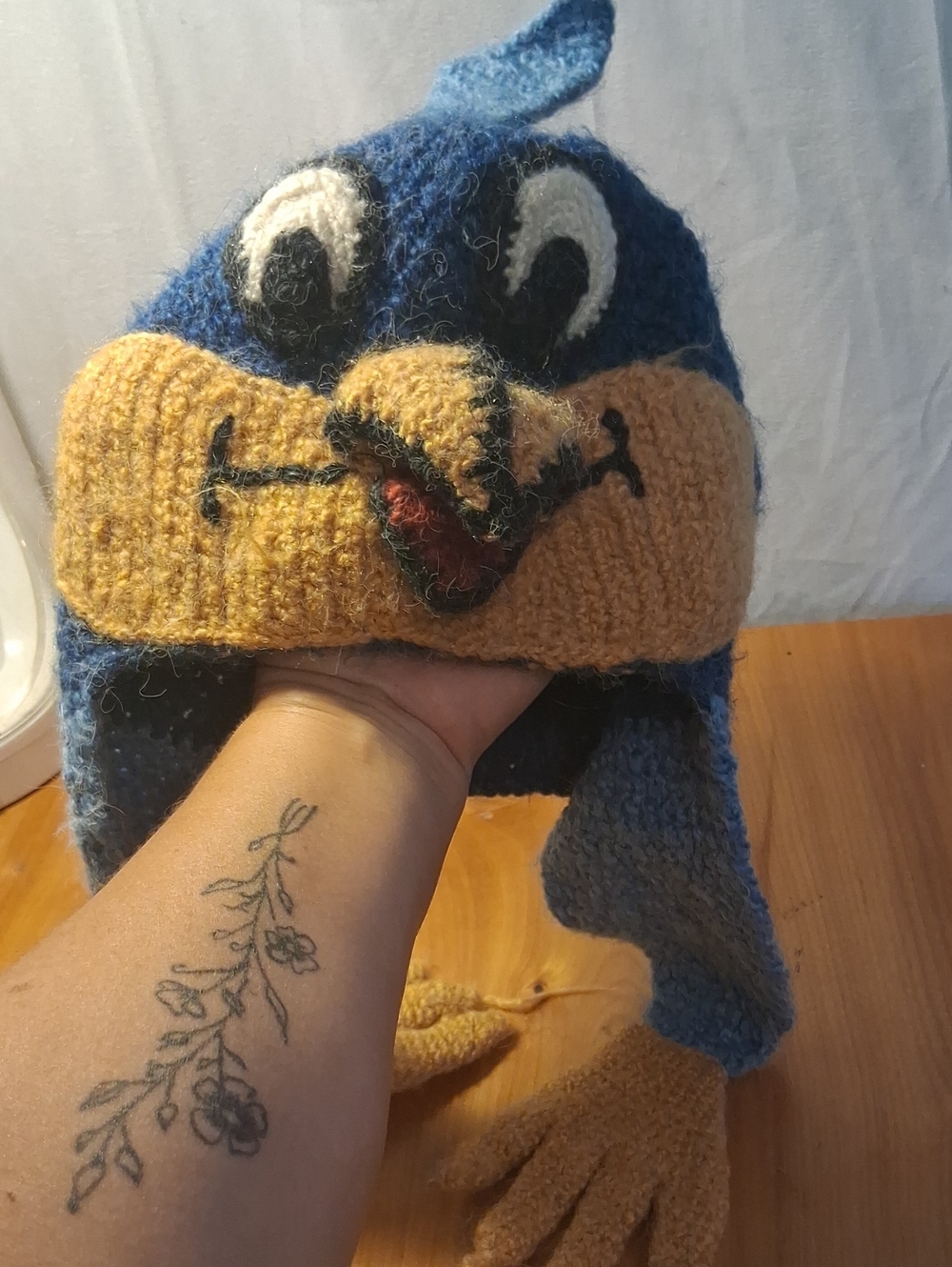 Perika Blue and Mustard Bird Hat